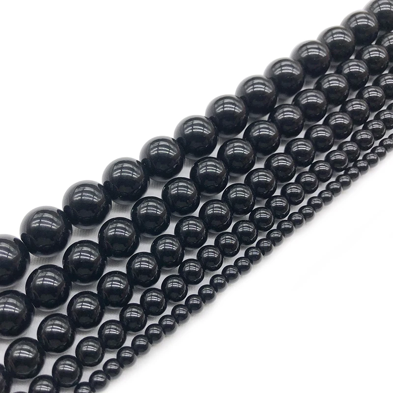 부드러운 검은 마노 천연 돌 비즈 보석 만들기 Diy 팔찌 목걸이 15 인치 라운드 오닉스 루즈 비즈 4 6 8 10 12mm