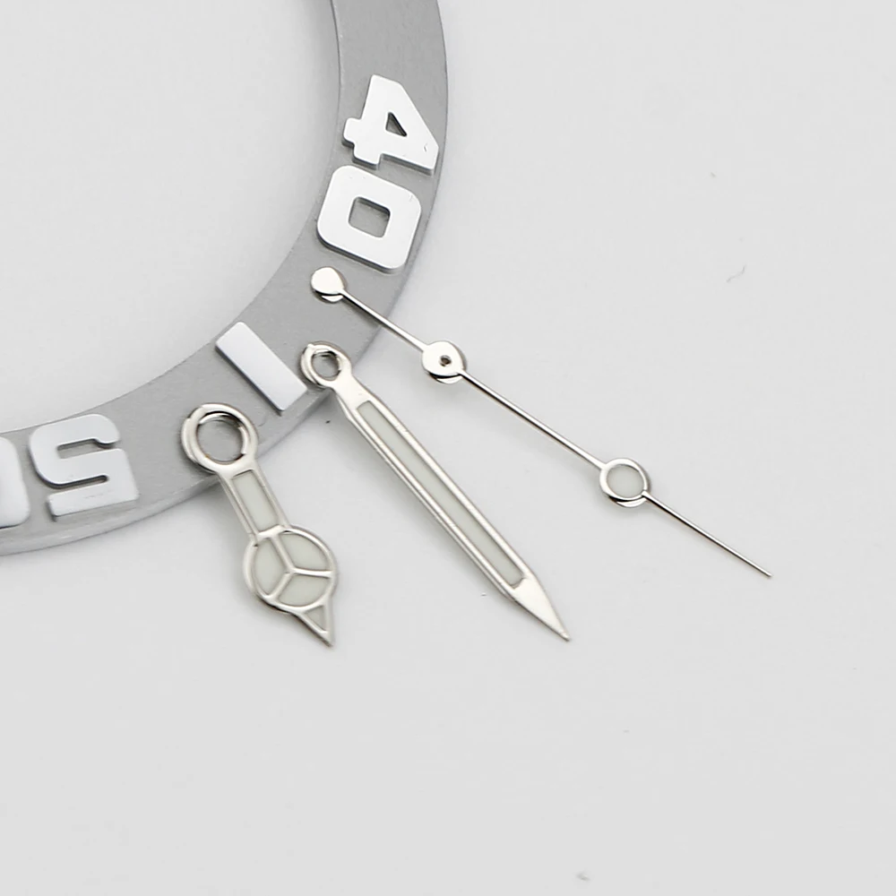 NH35 NH36 광택 핸즈 시계 포인터 8*12*13.5mm 로즈 골드 실버 핸즈 다이버 Aiguille Hands C3 블루 그린 루미너스