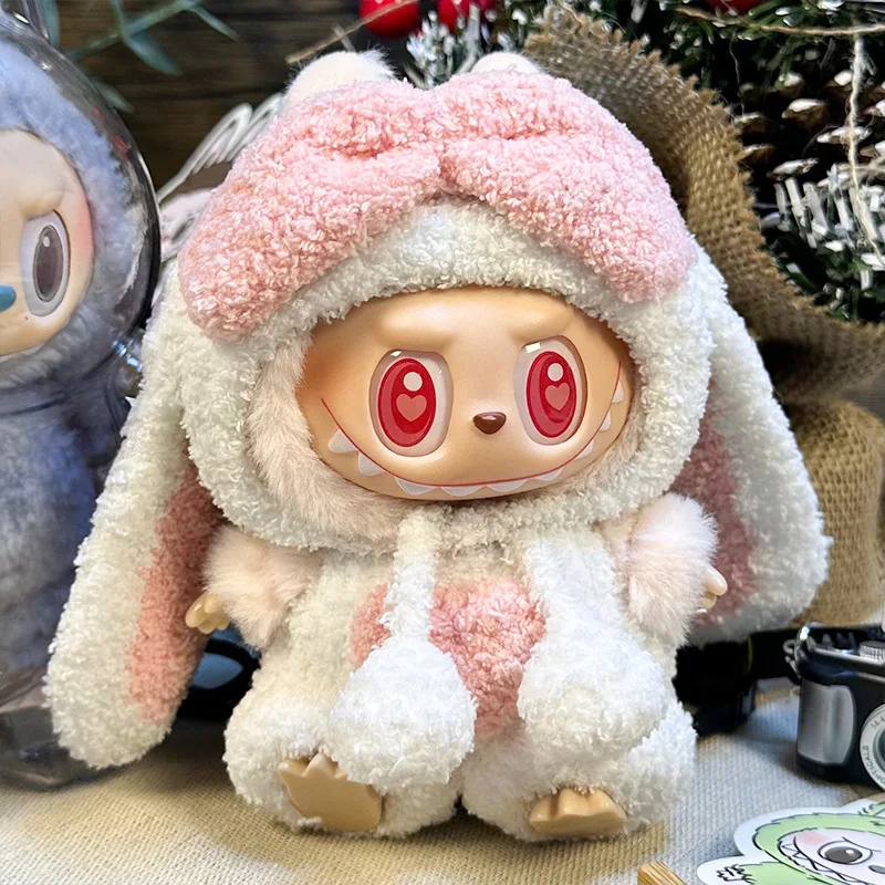 17cm 귀여운 미니 봉제 인형 의류 복장 액세서리 Labubu 인형 동물 스타일 DIY 인형 의류 액세서리