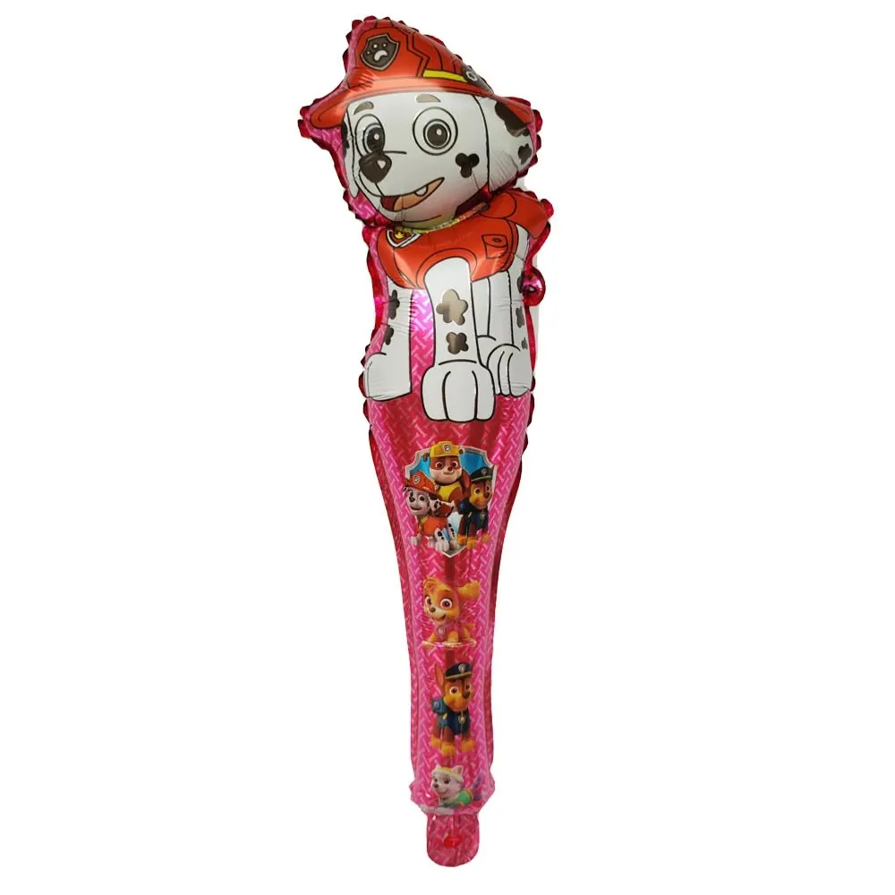 16Pcs 발 순찰 핸드 스틱 호일 풍선 Globals 만화 개 스트립 공 Sids 소년 생일 파티 풍선 장난감 선물