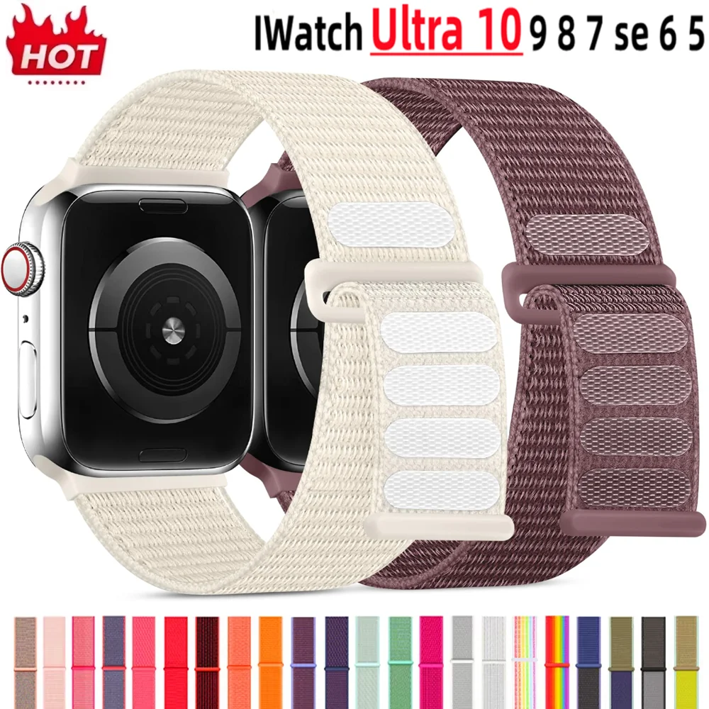 Apple Watch 10 용 나일론 스트랩 42mm 46mm Ultra 2 49mm IWatch 9 8 7 6 5 4 3SE 45mm 41mm 44mm 용 통기성 교체 용 손목 밴드 title=Apple Watch 10 용 나일론 스트랩 42mm 46mm Ultra 2 49mm IWatch 9 8 7 6 5 4 3SE 45mm 41mm 44mm 용 통기성 교체 용 손목 밴드 