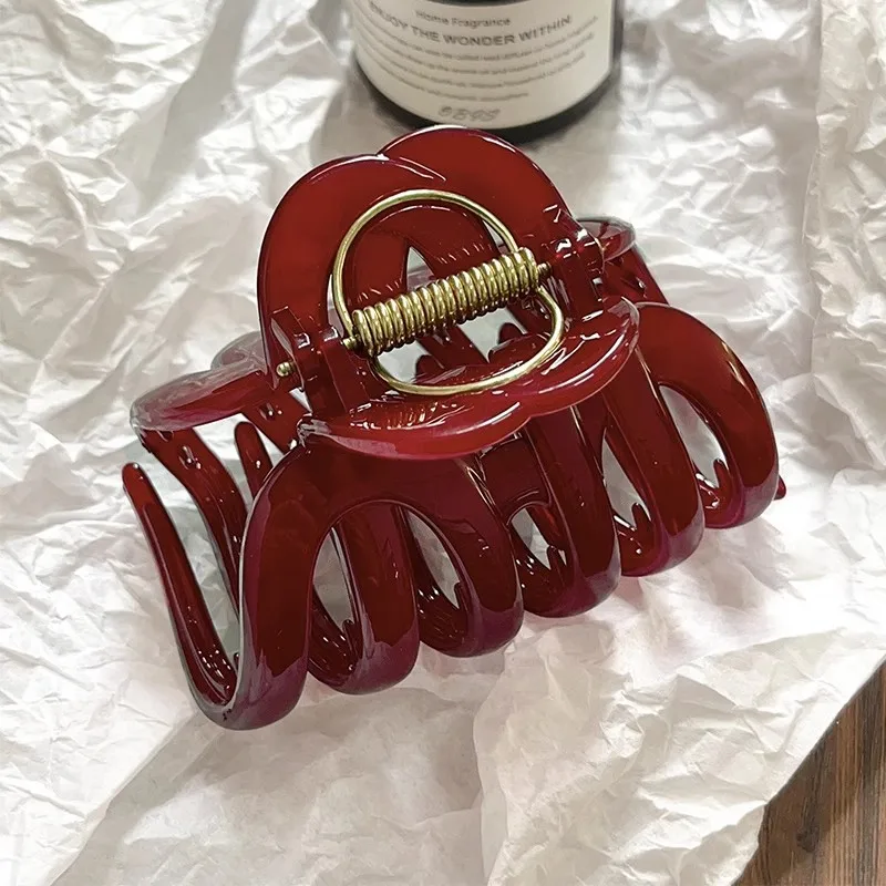 여성을위한 새로운 디자인 최고급 호박 머리 발톱 클립 달콤한 머리 장식 뒤로 긴 머리 잡아 머리띠 머리핀 헤어 액세서리