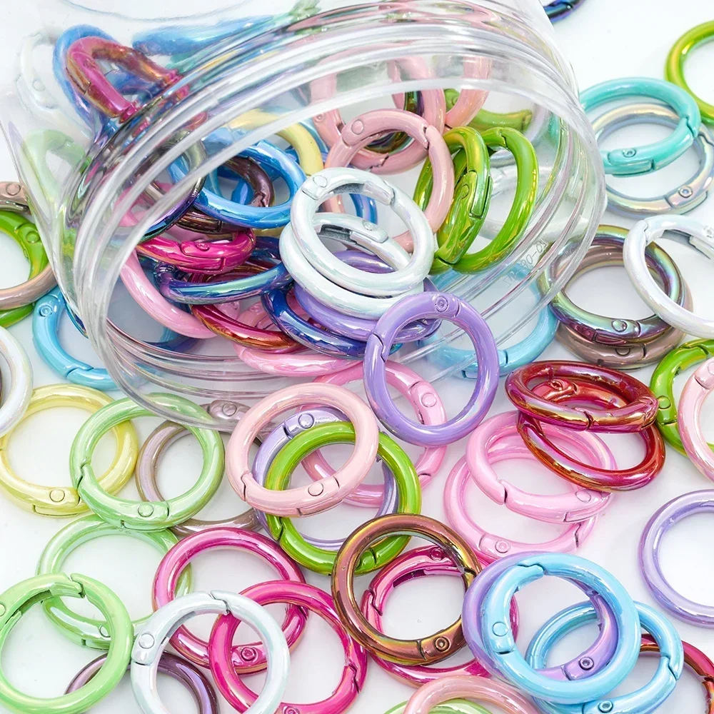 다채로운 라운드 랍스터 걸쇠 키 커넥터, DIY 키 체인, 휴대폰 체인, 키 체인, 만들기 액세서리, 5 개