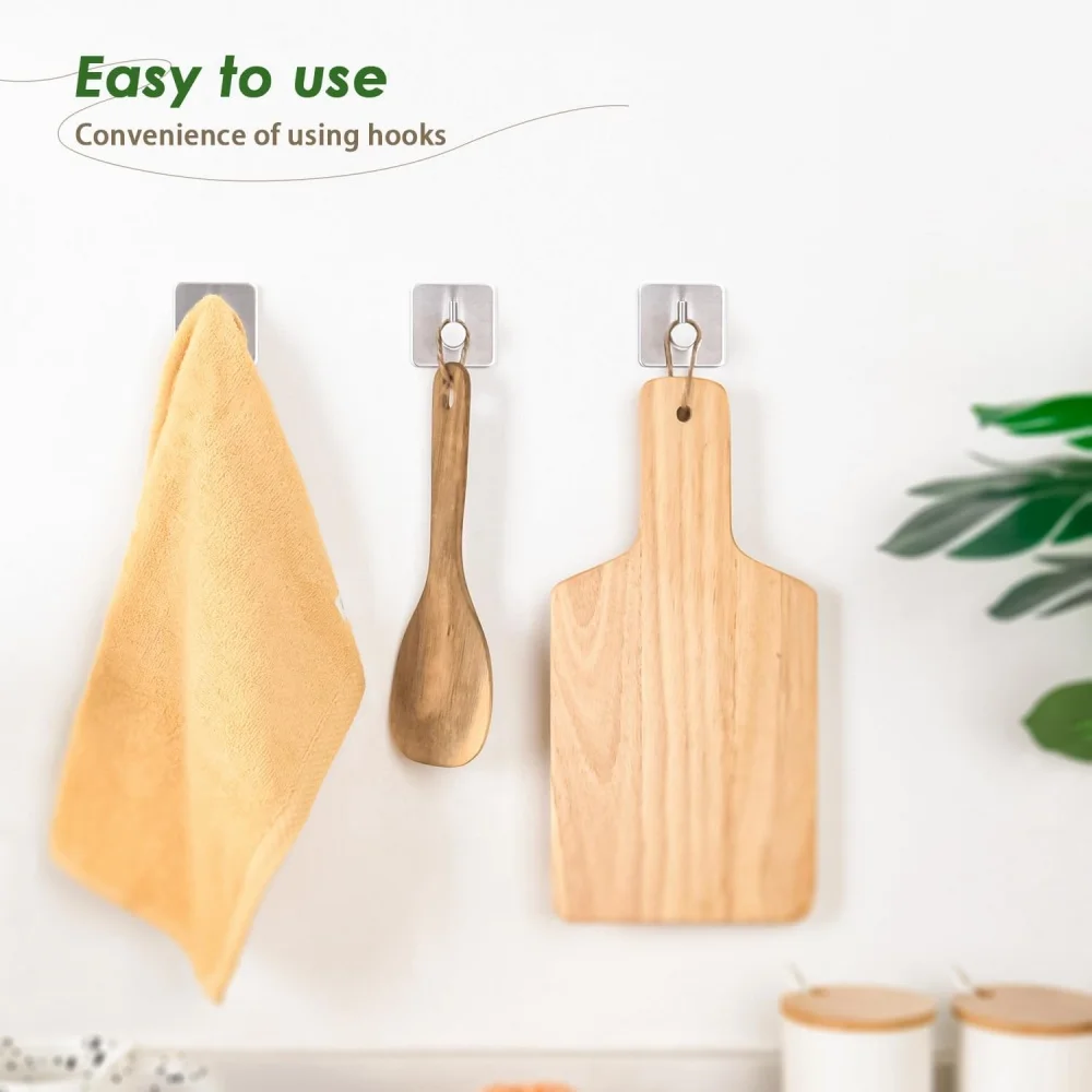 자체 접착 후크 헤비 듀티 수건 걸이, 벽 자체 접착 304 스테인레스 스틸, 드릴링 필요 없음, 방수