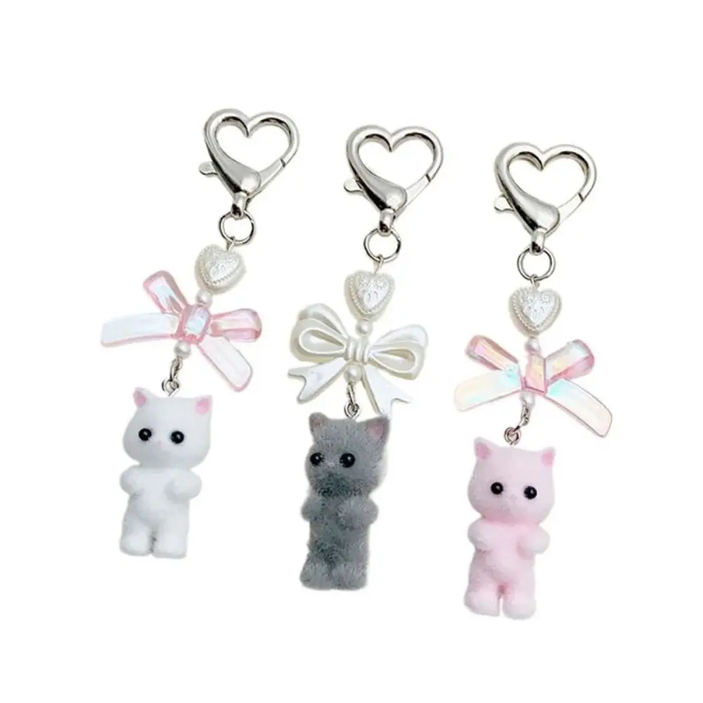 여성용 귀여운 만화 동물 펜던트 키 체인, 패션 고양이 펜던트, 사랑스러운 Y2K 하트 활 모양 키 링 title=여성용 귀여운 만화 동물 펜던트 키 체인, 패션 고양이 펜던트, 사랑스러운 Y2K 하트 활 모양 키 링 
