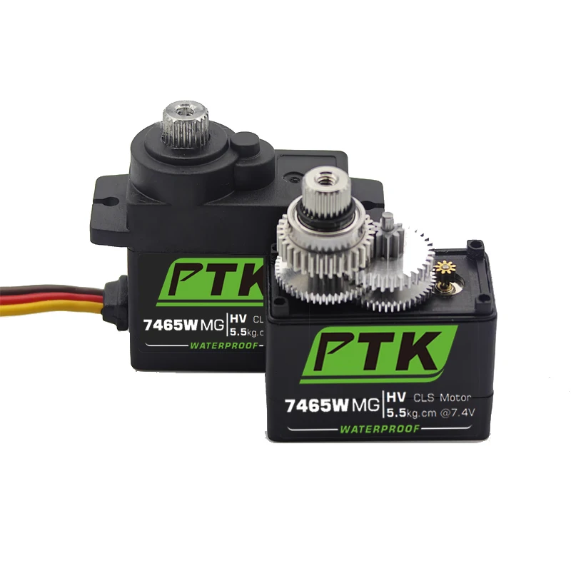 PTK 7465W MG 9g 디지털 서보 메탈 기어 방수 HV 5kg 고정 날개 RC 자동차 헬리콥터 로봇 서보 180 °   1/8 서보