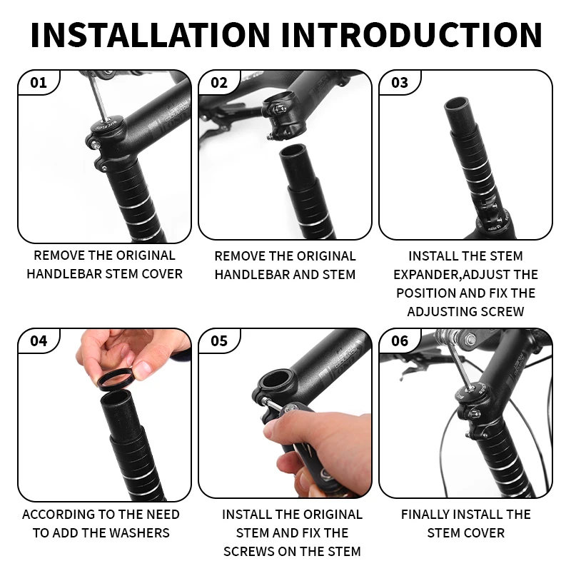 BUCKLOS 자전거 줄기 높이 확장기 100/120/135/180/210MM 알루미늄 합금 핸들 바 라이즈 업 어댑터 28.6mm 사이클 액세서리