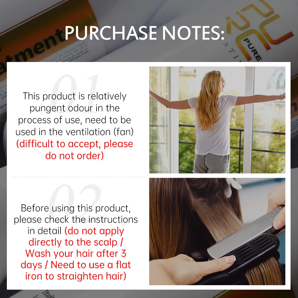 PURC 1000ml 케라틴 헤어 스트레이트닝 스무딩 트리트먼트 곱슬 곱슬 헤어 케어 브라질 케라틴 제품 전문