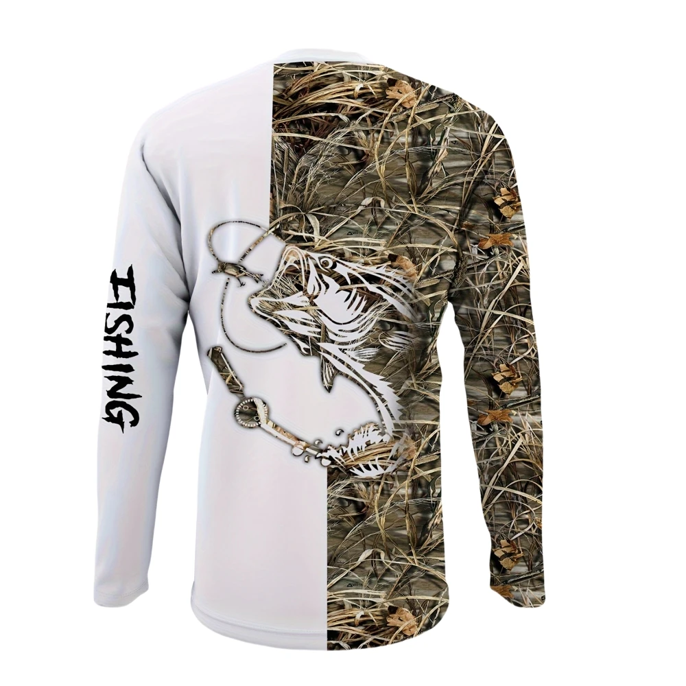 낚시 셔츠 남성 티셔츠 긴 소매 남성 의류 가을 streetwear 크루 넥 풀오버 남성 티셔츠 캐주얼 남성 의류