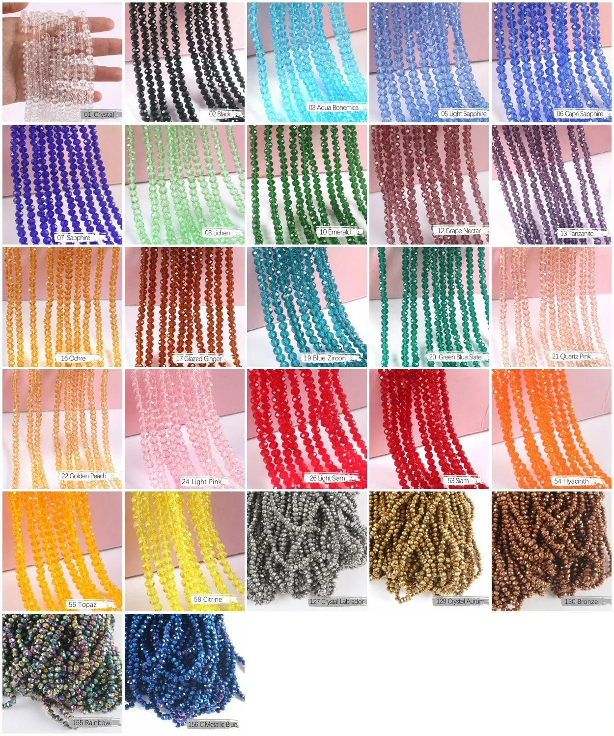 2mm 4mm 6mm 8mm Rondelle 오스트리아 크리스탈 비즈면 처리 된 유리 구슬 DIY 팔찌 의류 만들기위한 느슨한 스페이서 비즈