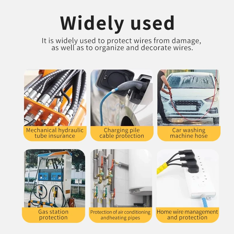 1/5/10 미터 8mm-40mm 와이어 보호기 케이블 슬리브 커버 튜브 라인 주최자 파이프 보호 유연한 나선형 랩 권선 케이블