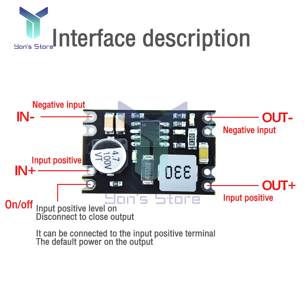 DC-DC 스텝 다운 전원 공급 장치 모듈 DC 7-100V ~ DC 5V 9V 12V 24V 2A 전압 조절 가능 벅 컨버터 모듈 전압 조정기