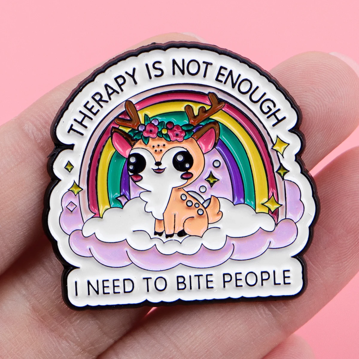 재미 있은 따옴표 에나멜 핀 귀여운 사슴 브로치 소나무 옷깃 핀 배낭에 무지개 배지 의류 액세서리 패션 쥬얼리 선물