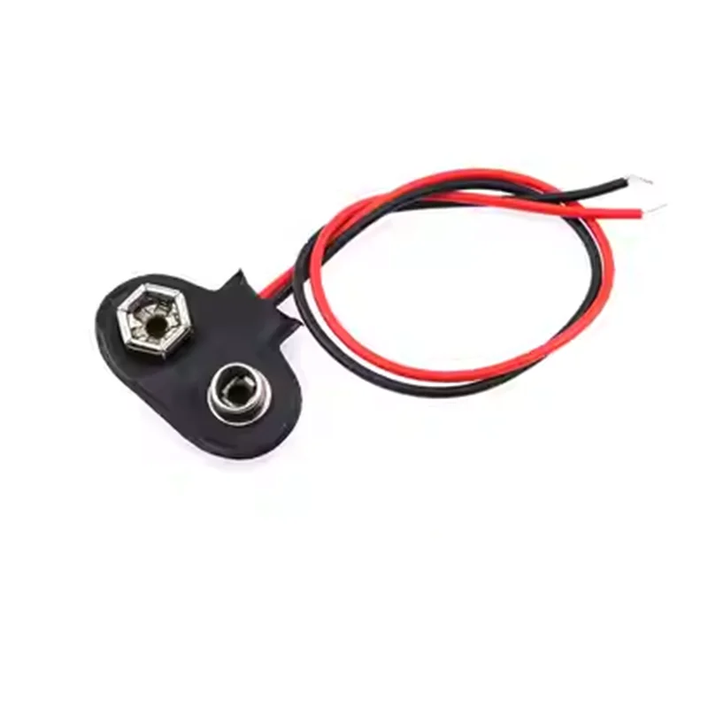 5개 9V 배터리 스냅 커넥터 클립 리드 와이어 홀더 길이 15cm