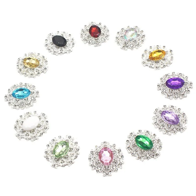 반짝이는 크리스탈 라인석 브로치 액세서리, DIY 청첩장 카드, 와인 유리 선물 상자, 창의적인 장식, 25*26mm, 10 개