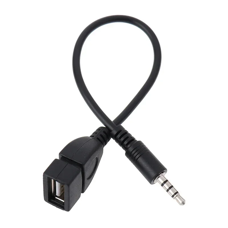 자동차 오디오 케이블 OTG 여성 어댑터 Aux USB MP3 재생 디코더 재생 USB 플래시 드라이브 음악 3.5MM OTG 어댑터 케이블