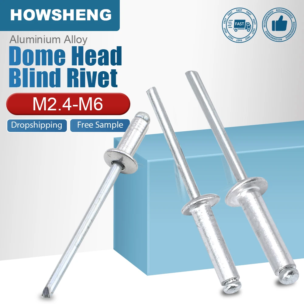 HOWSHENG 5-100pcs 돔 헤드 블라인드 리벳 팝 리벳 M2.4 M3.2 M4 M4.8 M6 자동차 용 알루미늄 생크 맨드릴 배기 리벳 title=HOWSHENG 5-100pcs 돔 헤드 블라인드 리벳 팝 리벳 M2.4 M3.2 M4 M4.8 M6 자동차 용 알루미늄 생크 맨드릴 배기 리벳 
