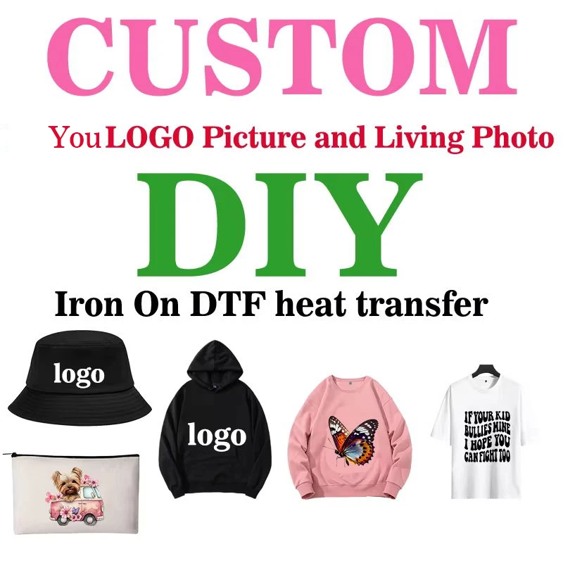 DTF 열전사 맞춤 로고 또는 사진 프레스 가능한 사진 다리미 열 스티커 의류 DIY title=DTF 열전사 맞춤 로고 또는 사진 프레스 가능한 사진 다리미 열 스티커 의류 DIY 