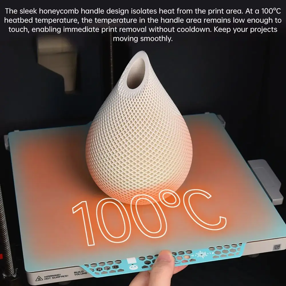 BIQU 팬더 빌드 플레이트 CryoGrip Pro 코팅 BambuLab Voron Kobra Adventurer 5M 3D 프린터 용 막힘 스프링 스틸 양면 없음