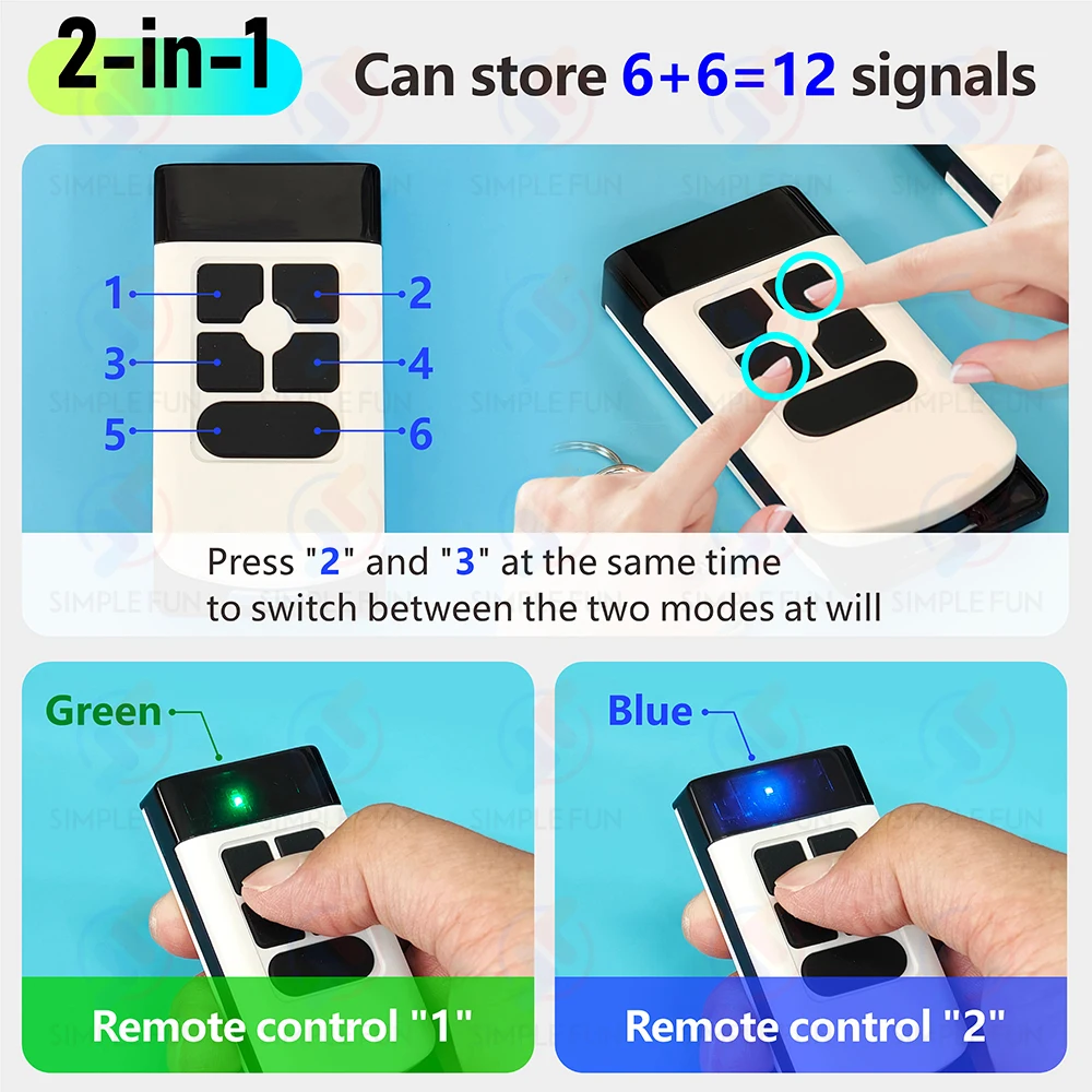 433Mhz 330Mhz 868Mhz 복사 원격 제어 12 채널 Nice Came Doorhan 300~915Mhz 복사기 차고 문 오프너 복제 송신기