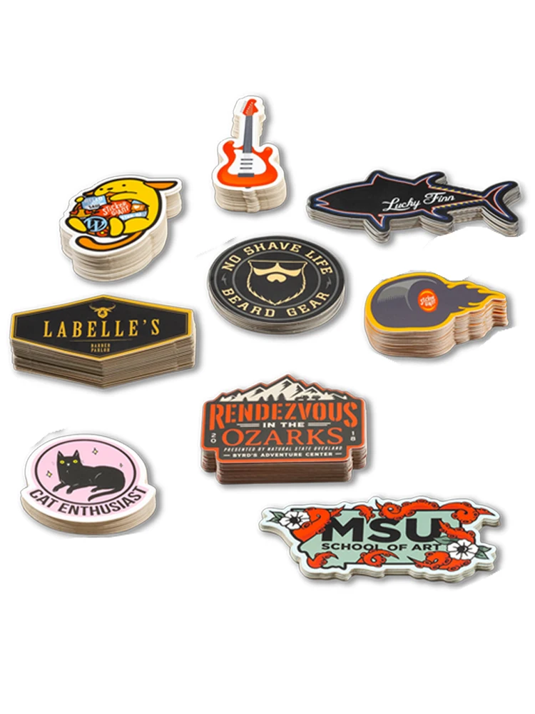 PVC 비닐 로고 만화 디자인 브랜드 장식 노트북 컷 맞춤형 방수 스티커, 비즈니스용 광택 필름