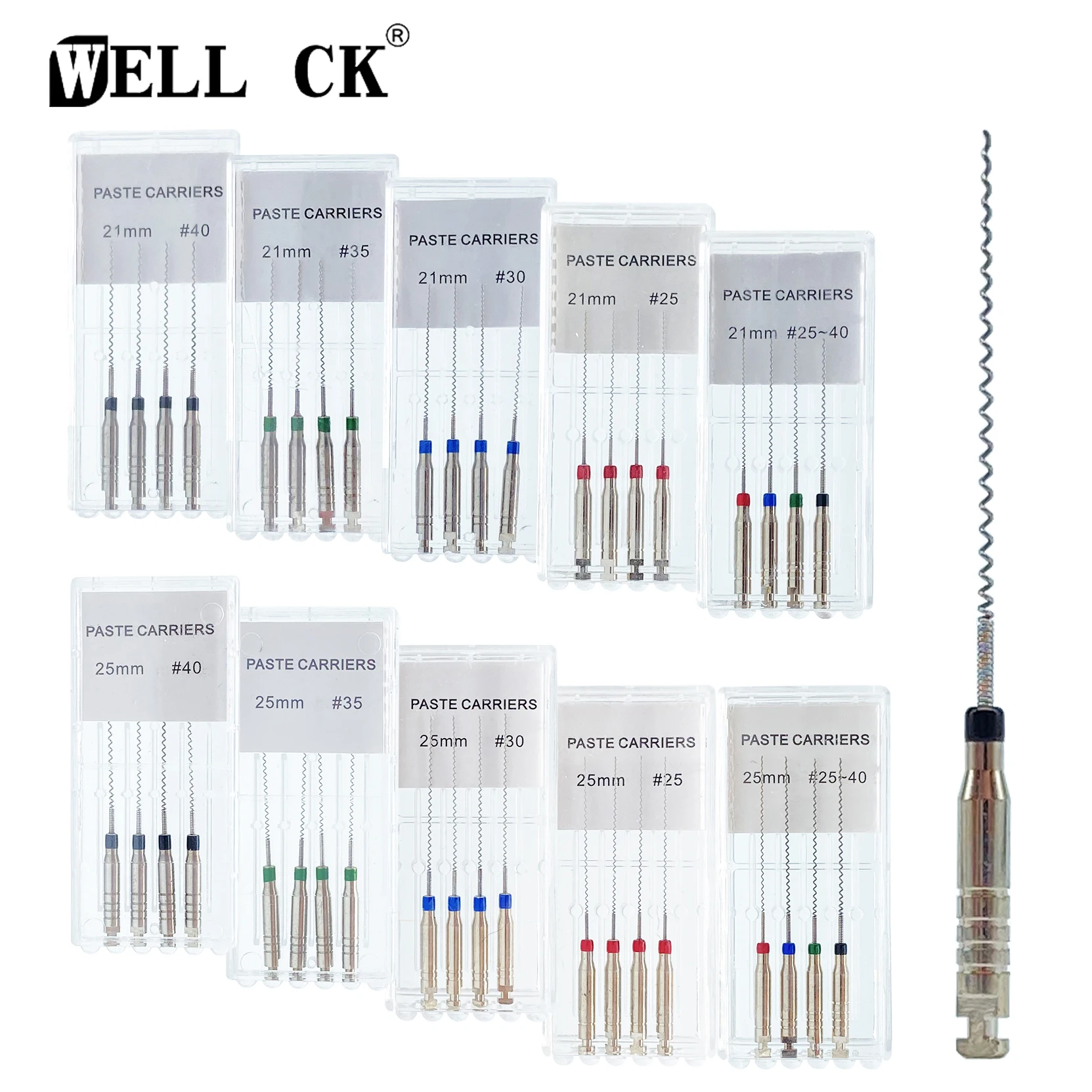 웰 CK 4개/박스 21/25mm # 25-40 치과 로터리 페이스트 캐리어 나선형 필러 Lentulo 모듬 엔진 필링 페이스트 치과 도구 title=웰 CK 4개/박스 21/25mm # 25-40 치과 로터리 페이스트 캐리어 나선형 필러 Lentulo 모듬 엔진 필링 페이스트 치과 도구 