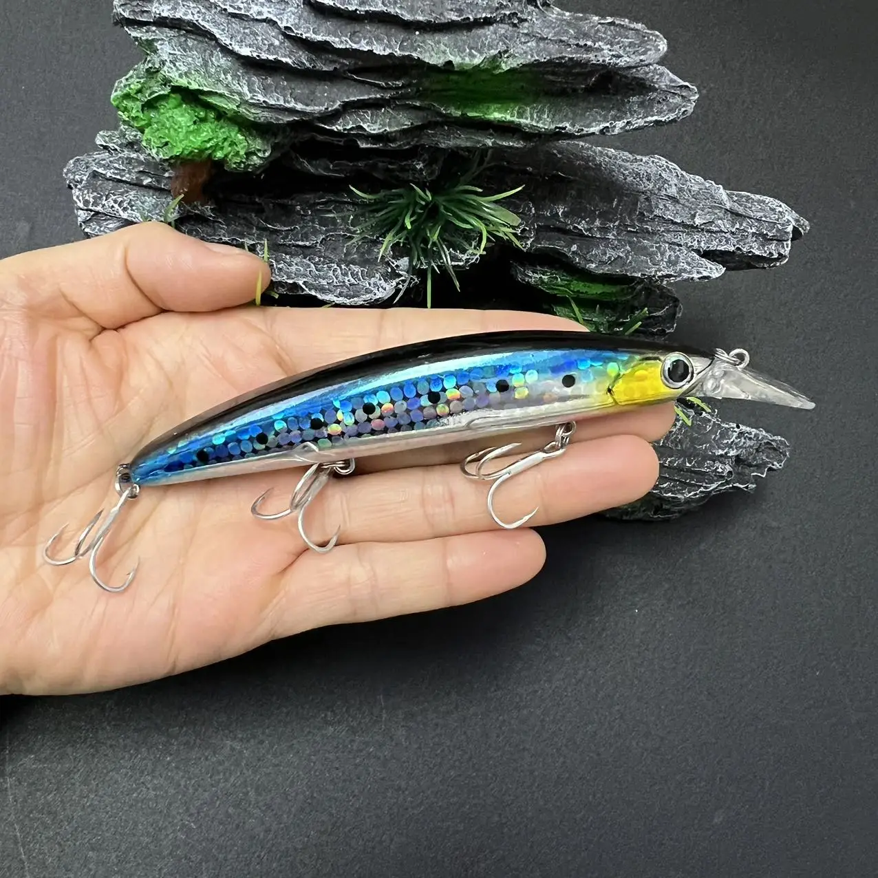 110mm 플로팅 미노우 20g 낚시 미끼 Seabass 하드 플라스틱 미끼 낚시 미끼 바닷물 민물베이스 송어 낚시 미끼