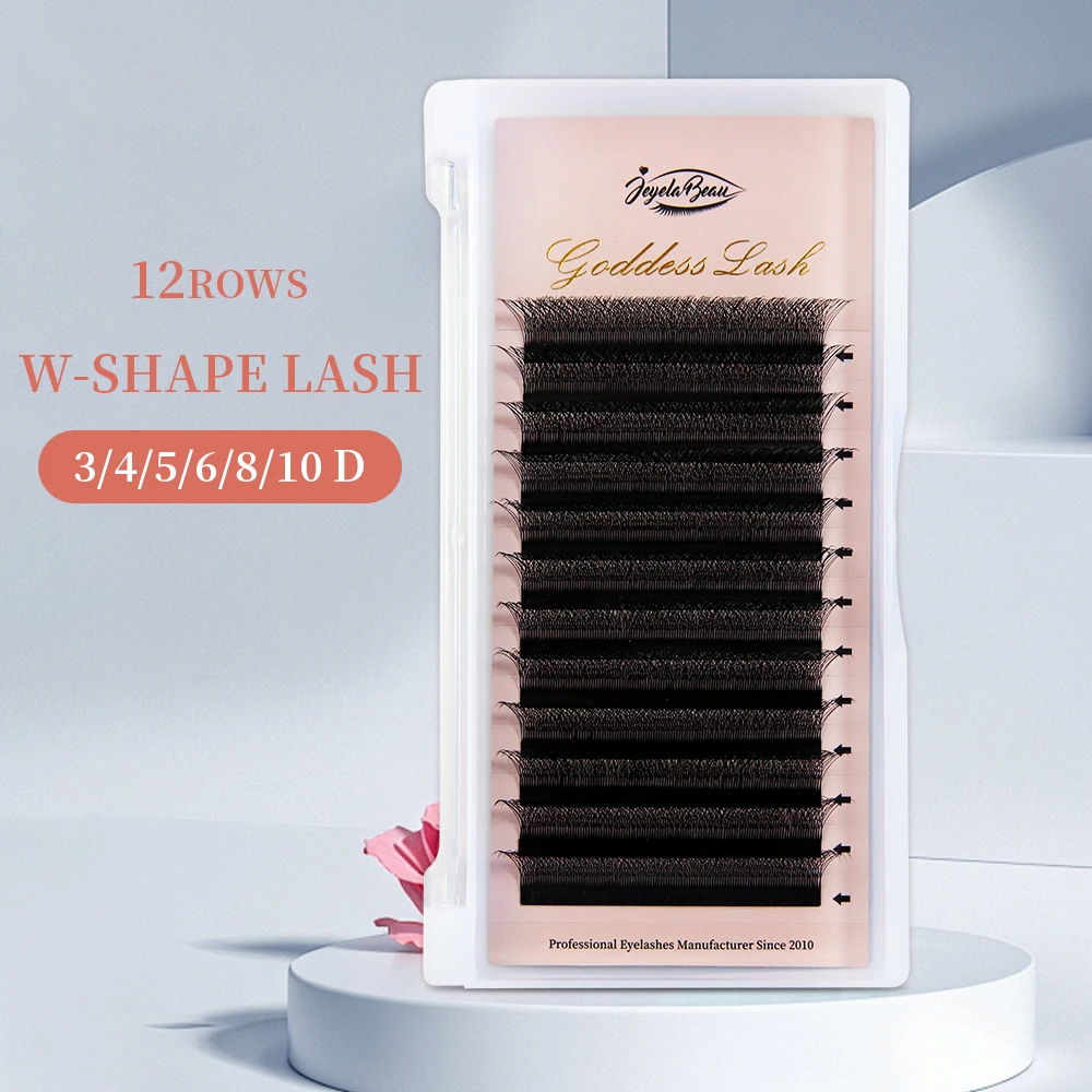 여신 YY W 모양의 속눈썹 2D 3D 4D 5D 6D 7D 8D 자동 꽃 미리 만들어진 팬 속눈썹 확장 자연 개별 속눈썹