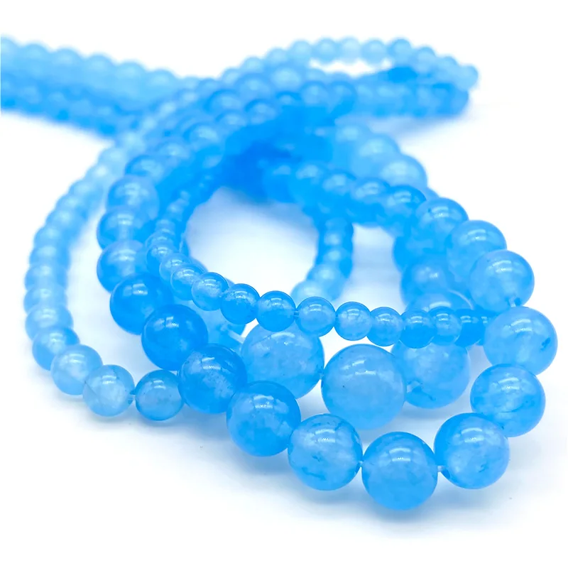 주얼리 제작용 루즈 라운드 비즈, 천연 스톤 비즈, 자수정 아마조나이트 마노 옥, 팔찌 목걸이 DIY, 4mm, 6mm, 8mm, 10mm