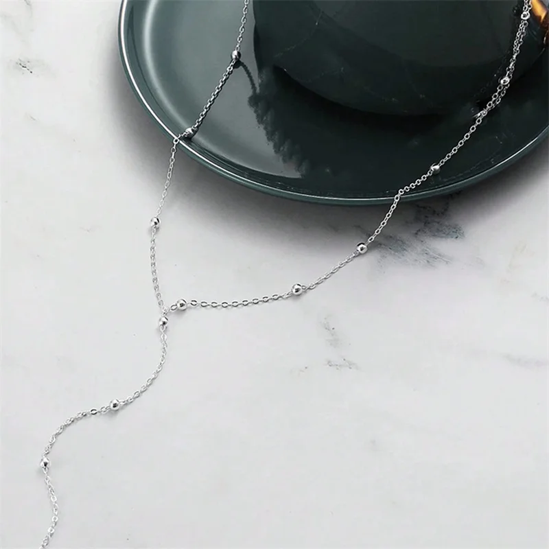 여성용 빈티지 골드 컬러 롱 체인 드롭 목걸이, 심플한 금속 기하학적 구슬 태슬 초커, 소녀 파티 미학 쥬얼리