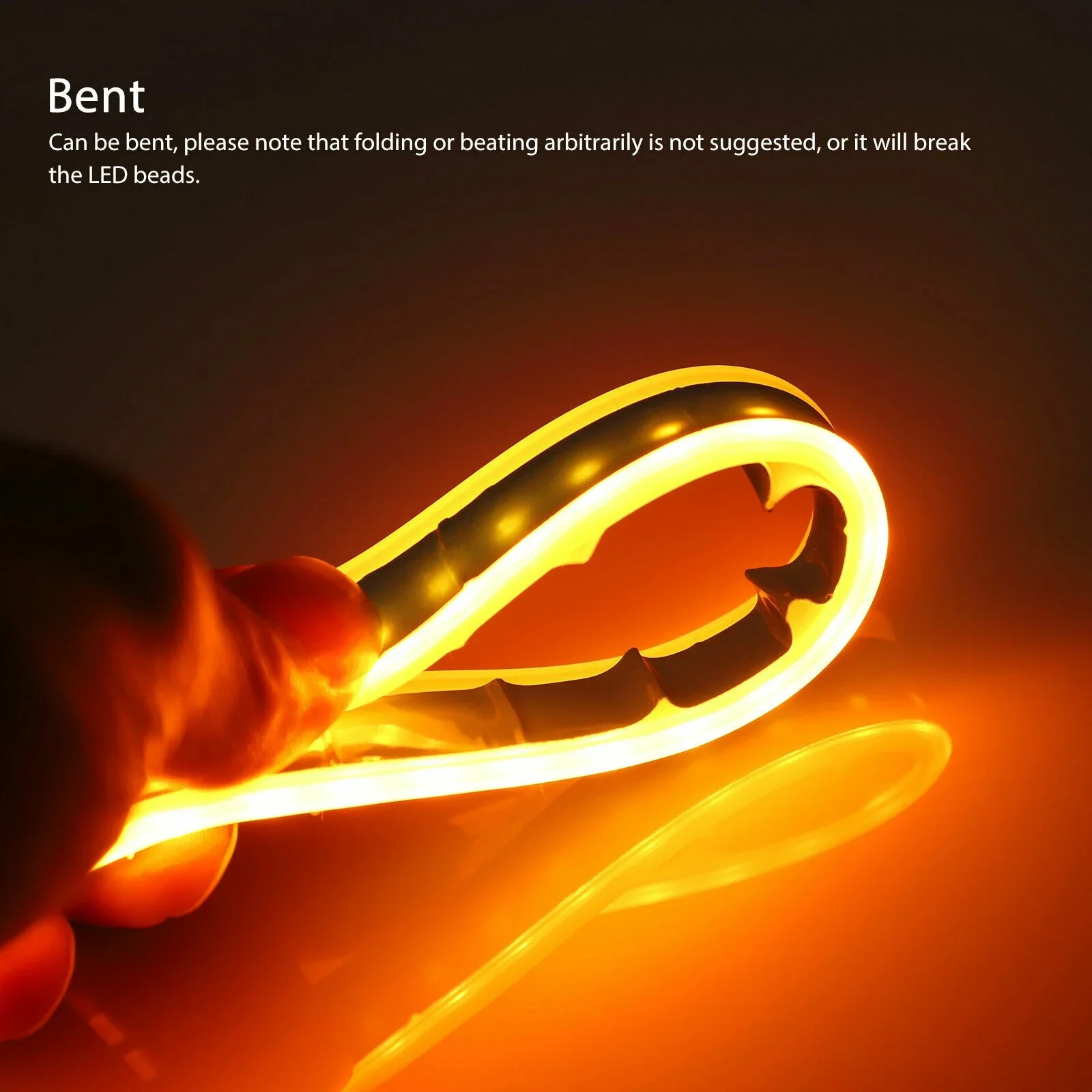 2Pcs 12V Led 가이드 스트립 헤드 라이트 자동차 주간 러닝 조명 차례 신호 전구 DRL 순차 스위치 백 30cm/45cm/60cm