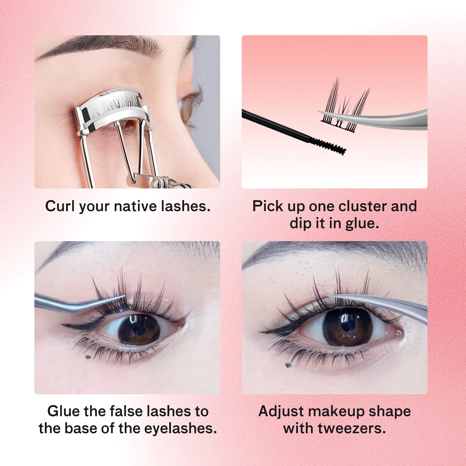 FADVAN 3 행 게으른 트리오 해바라기 가짜 속눈썹 여성 자연 시뮬레이션 단일 클러스터 초보자 단순 세그먼트