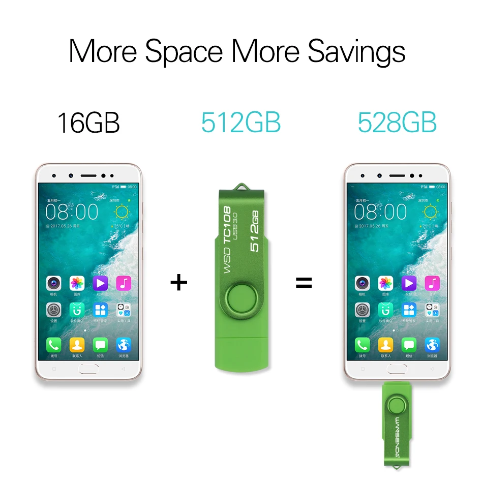 Wansenda USB 플래시 드라이브 512GB 256GB USB 3.0 펜 드라이브 128GB Cle USB 스틱 유형 C Android/PC 64GB Pendrive 32GB Memoria USB