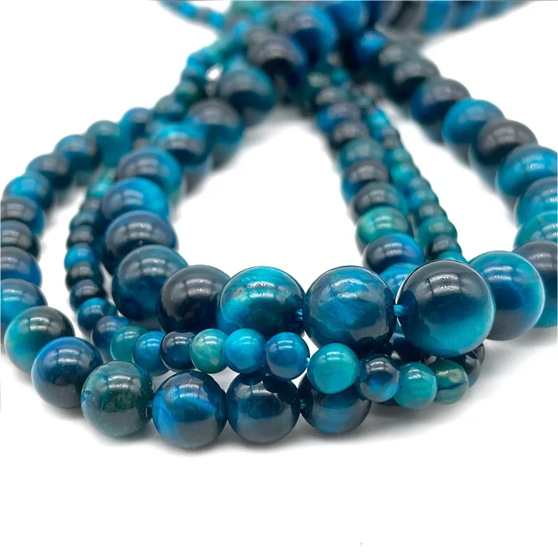 주얼리 제작용 루즈 라운드 비즈, 천연 스톤 비즈, 자수정 아마조나이트 마노 옥, 팔찌 목걸이 DIY, 4mm, 6mm, 8mm, 10mm