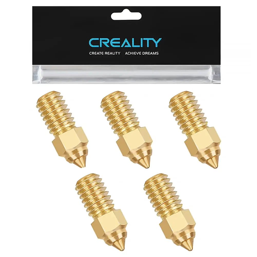 Creality Ender 3 V3 SE 공식 노즐 0.4mm 5개 고속 황동 노즐 M6 핫엔드 압출기 노즐 (Ender 5 S1/Ender 7 3D용) title=Creality Ender 3 V3 SE 공식 노즐 0.4mm 5개 고속 황동 노즐 M6 핫엔드 압출기 노즐 (Ender 5 S1/Ender 7 3D용) 