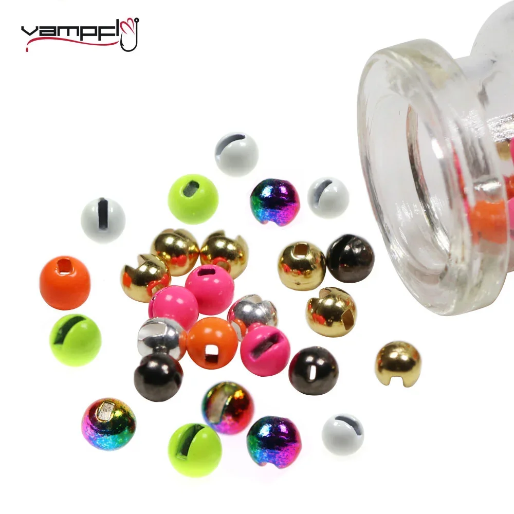Vampfly 20/40pcs 빠른 싱킹 지그 바늘 잉어 낚시 미끼 액세서리 Beadhead 2.5mm-5.5mm 묶을 수있는 슬롯 지그 비즈 title=Vampfly 20/40pcs 빠른 싱킹 지그 바늘 잉어 낚시 미끼 액세서리 Beadhead 2.5mm-5.5mm 묶을 수있는 슬롯 지그 비즈 