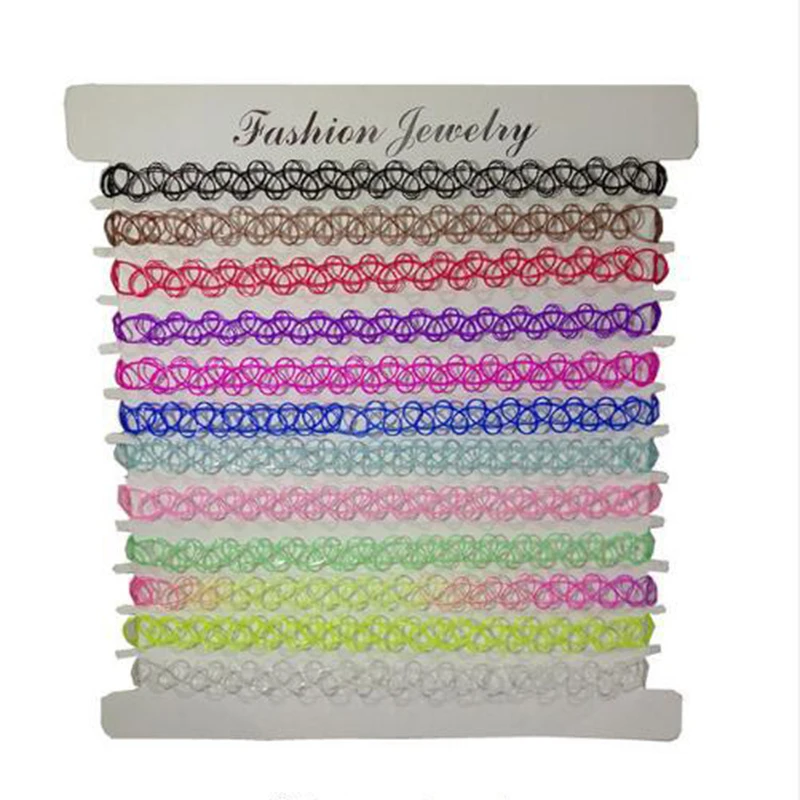 여자를 위한 JUCHAO 초커 문신 목걸이 여성을위한 고딕 초카 목걸이 탄성 할로우 펑크 주얼리 12 개/대 title=여자를 위한 JUCHAO 초커 문신 목걸이 여성을위한 고딕 초카 목걸이 탄성 할로우 펑크 주얼리 12 개/대 