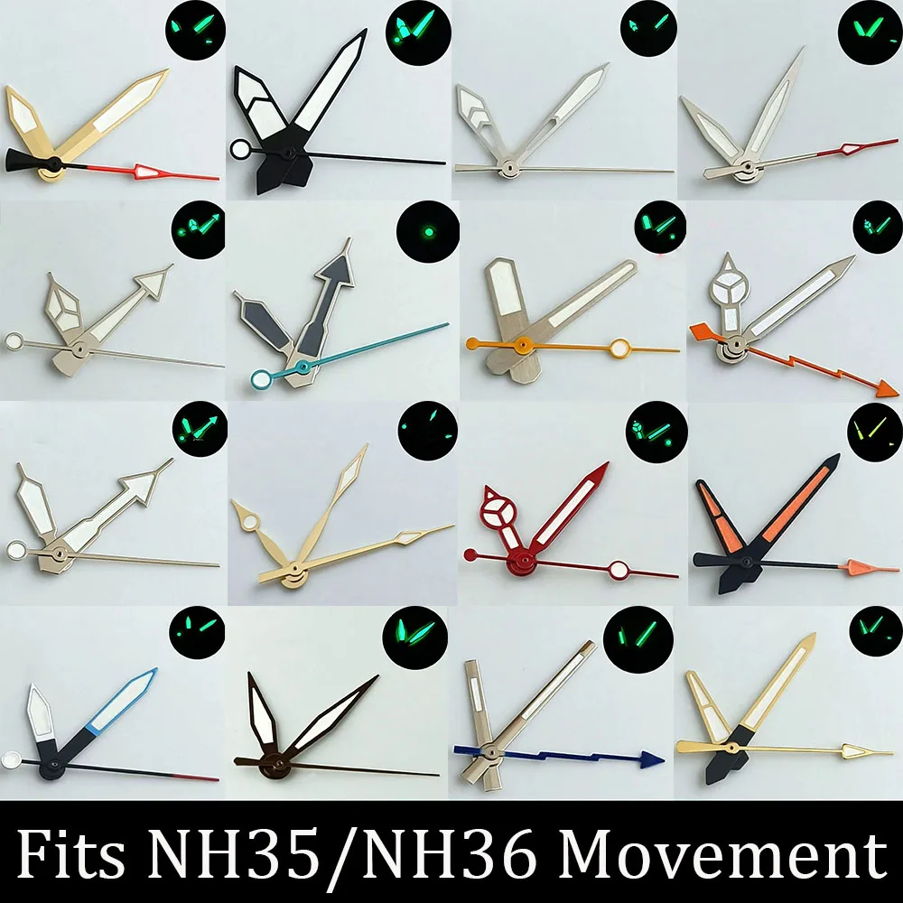 고품질 시계 액세서리 시계 포인터 NH 시리즈 35 NH36 손 녹색 빛나는 N H35/NH36 무브먼트에 적합 title=고품질 시계 액세서리 시계 포인터 NH 시리즈 35 NH36 손 녹색 빛나는 N H35/NH36 무브먼트에 적합 