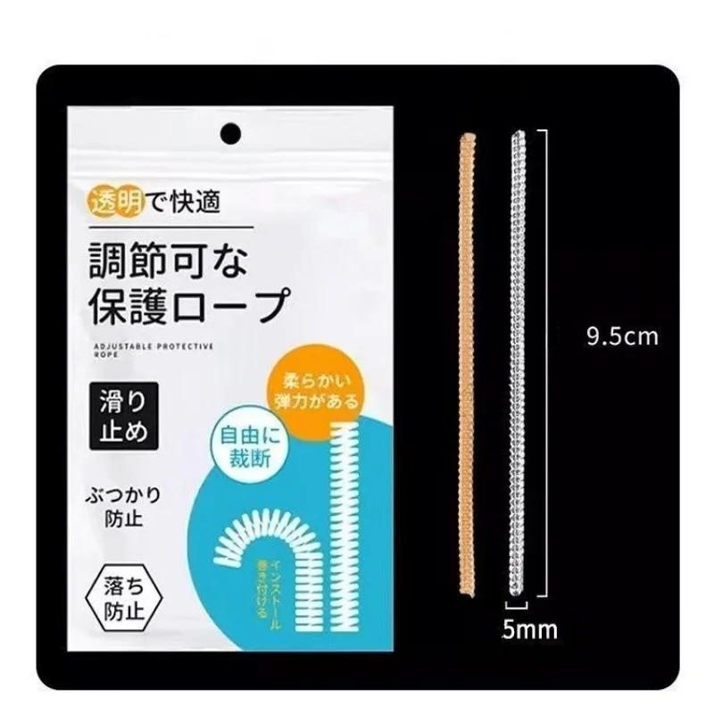 Labubu 안티 드롭 버클 실리콘 로프 키 체인 보호 링 투명 와인딩 고정 안티 드롭