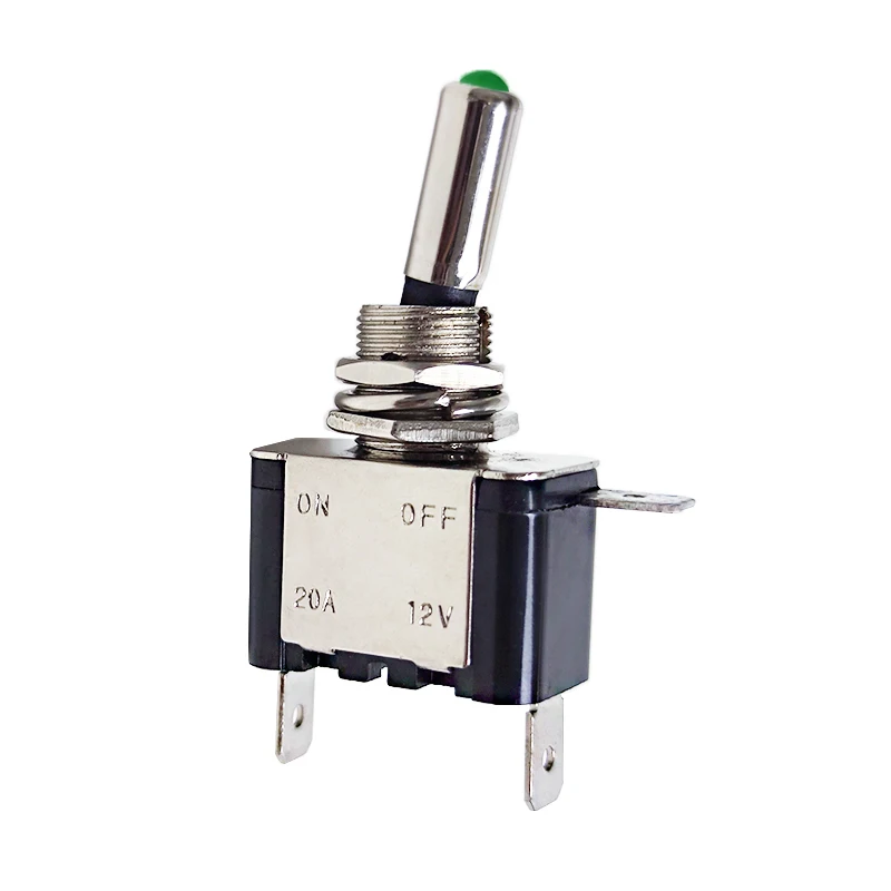 1Pcs 12V 20A 조명 LED 토글 스위치 자동 자동차 보트 트럭 빨간색 파란색 녹색 노란색 흰색
