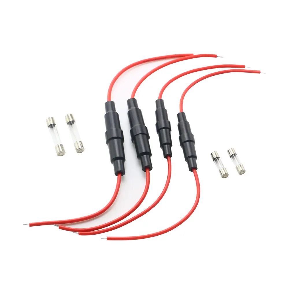 5PCS 5*20mm 6*30mm 유리 퓨즈 홀더 나사 유형 5X20mm 22 20 18 16 14AWG 와이어 케이블 250V 5X20MM 유리 퓨즈 튜브 퓨즈 케이스