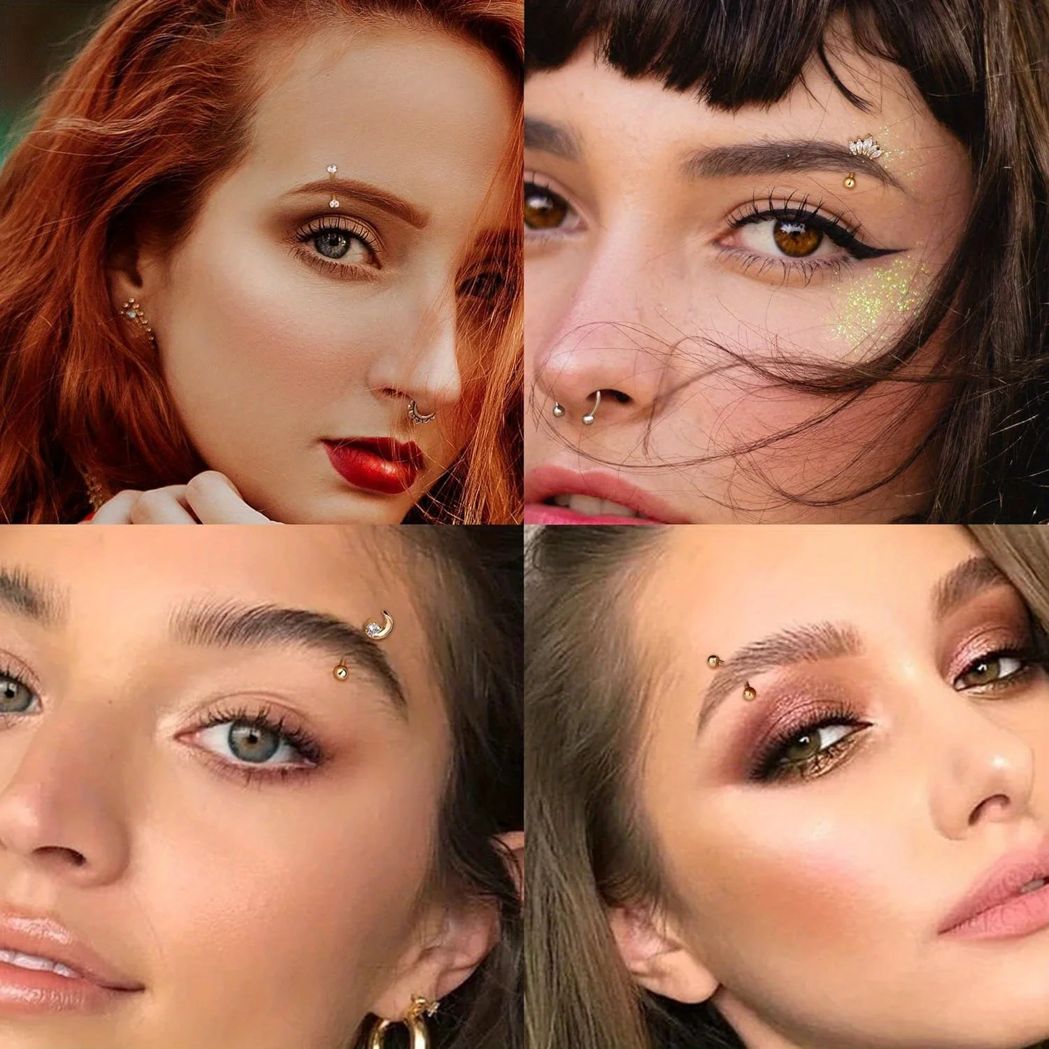 Drperfect 1pc 스테인레스 스틸 루크 피어싱 쥬얼리 립 링 연골 Daith 표면 Tragus 피어싱 쥬얼리 눈썹 반지