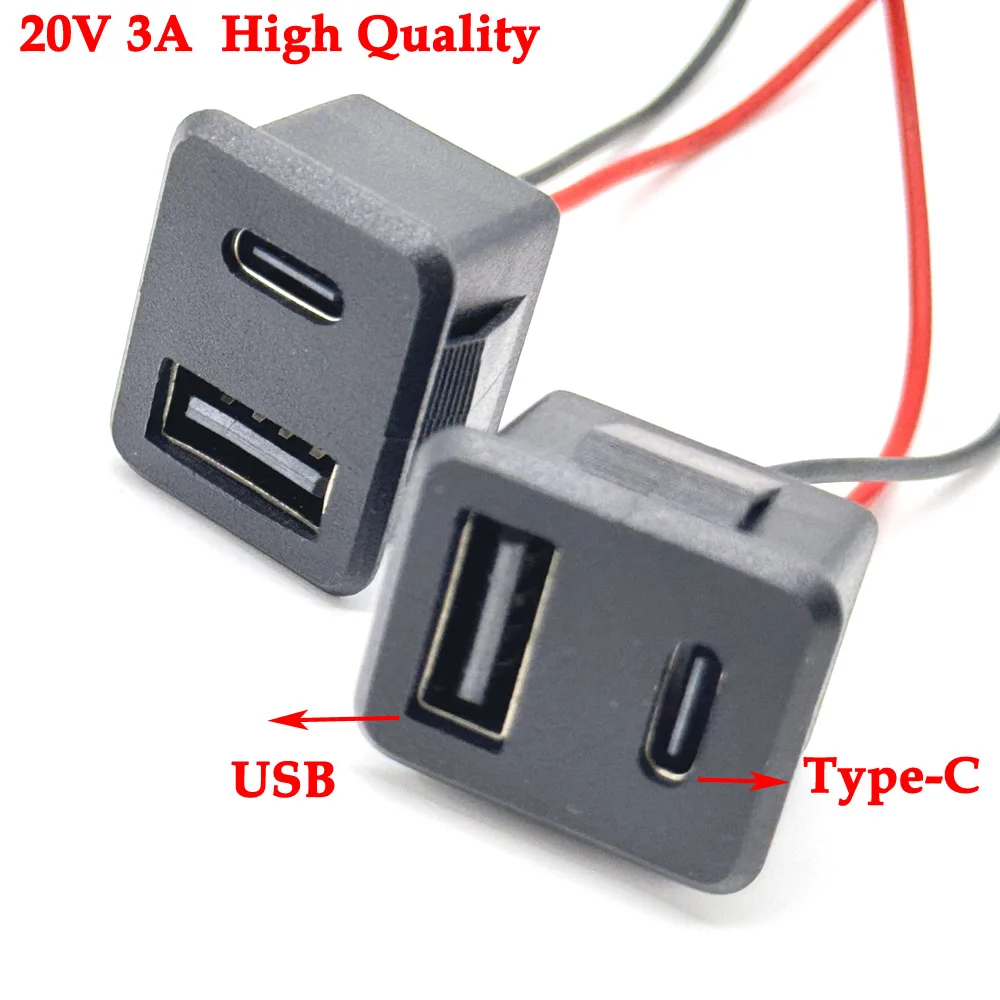 1/3PCS 20V 3A 더블 레이어 USB 여성 기본 유형-c 소켓 여성 USB 램프 충전 소켓 전원 소켓 케이블 3A 커넥터 title=1/3PCS 20V 3A 더블 레이어 USB 여성 기본 유형-c 소켓 여성 USB 램프 충전 소켓 전원 소켓 케이블 3A 커넥터 