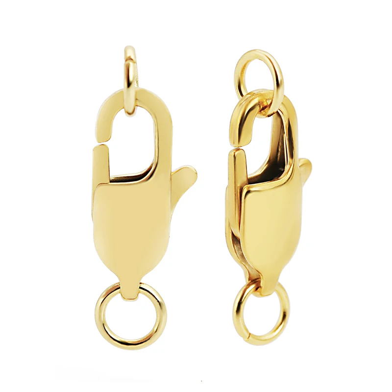 10pcs 316 스테인레스 스틸 직사각형 랍스터 걸쇠 점프 링 후크 커넥터 팔찌 목걸이 체인 쥬얼리 만들기