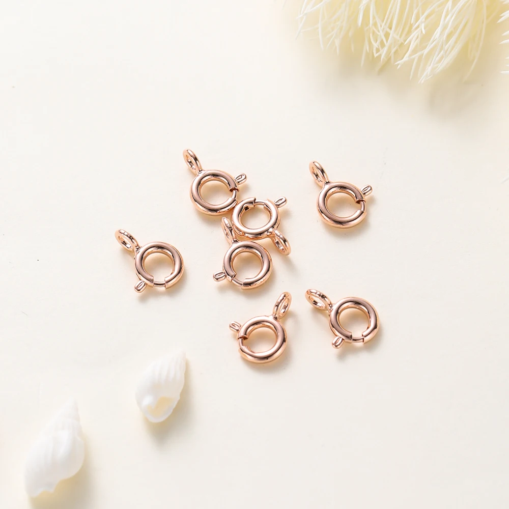 10pcs/14K 18K 골드 라운드 스프링 걸쇠 점프 링 오픈 연결 걸쇠 DIY 쥬얼리 목걸이 체인 액세서리 만들기