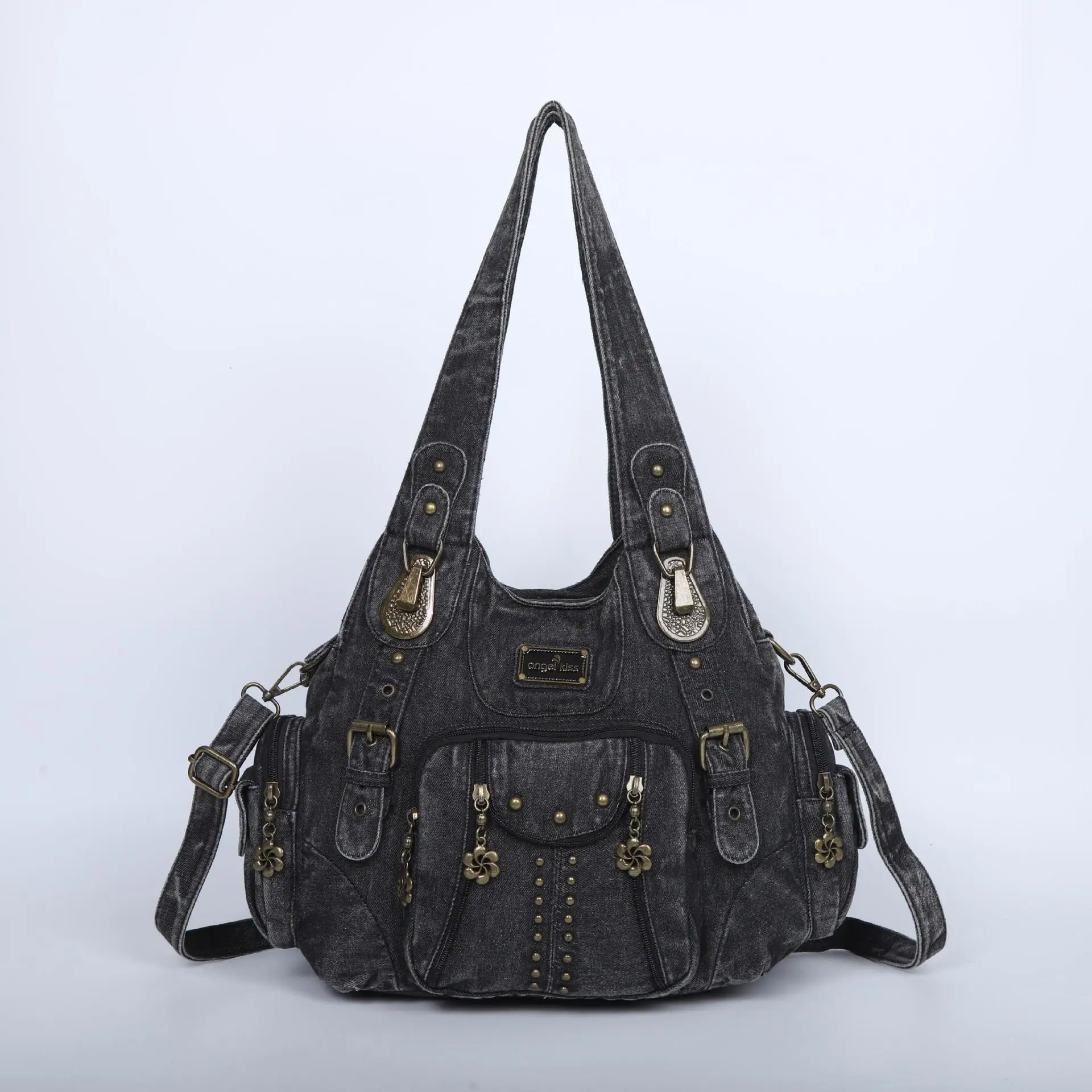 Angelkiss 가방 여성 패션 핸드백 여성 숄더 가방 PU 가죽 핸드백 여성 Satchel 큰 어깨 지갑 가방 bolsa feminina