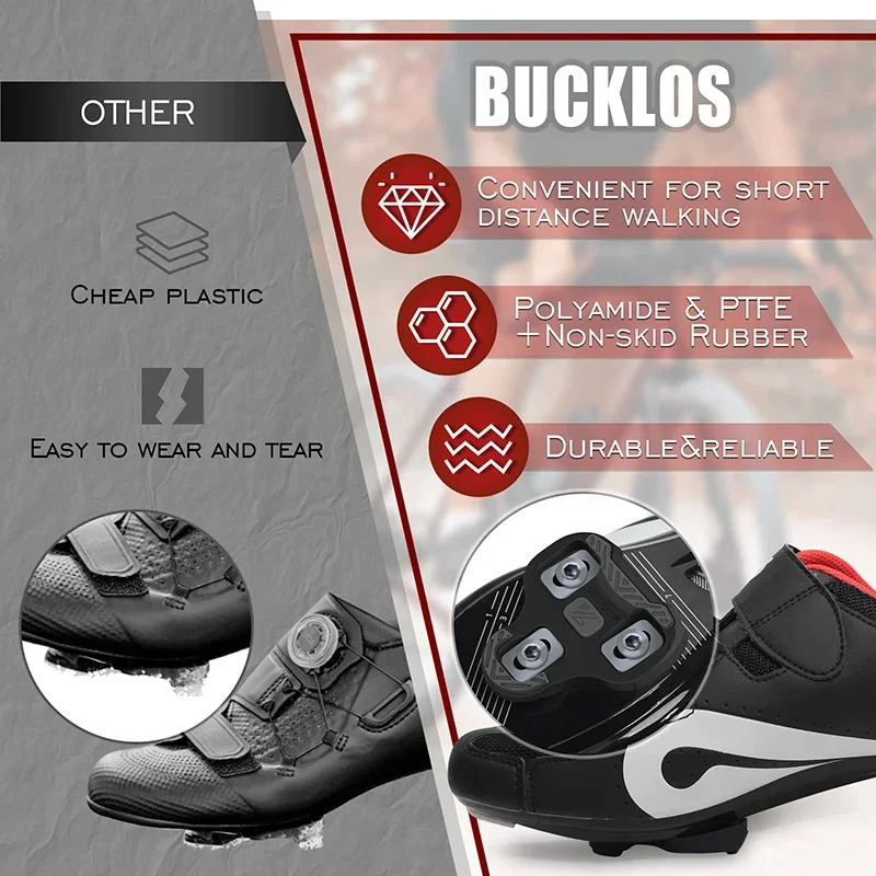 BUCKLOS 자전거 페달 클리트 LOOK KEO 0/4.5/9도 플로팅 자전거 클리트 자동 잠금 도로 자전거 사이클링 신발 KEO 용 클리트