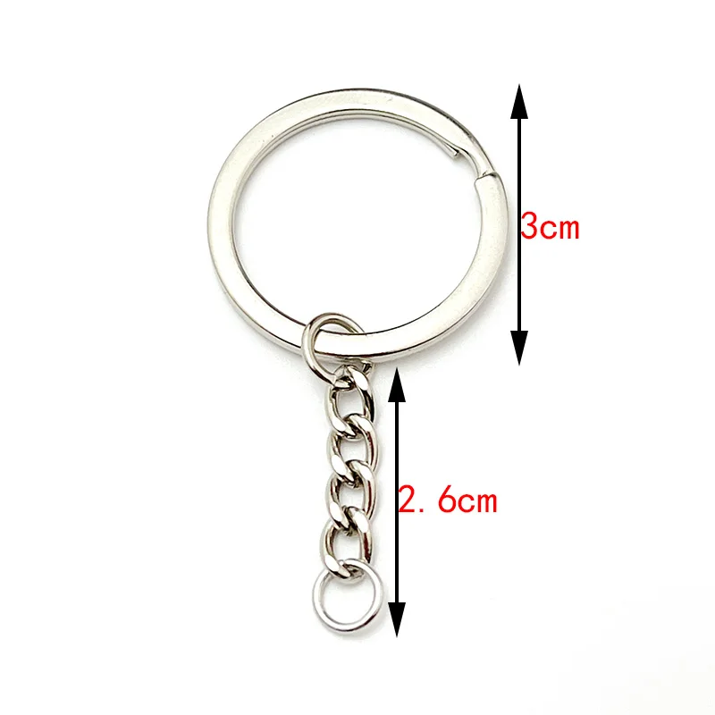 10-20Pcs 열쇠 고리 열쇠 고리 30mm 라운드 플랫 와이어 오픈 링 금속 열쇠 고리 DIY 쥬얼리 장난감 펜던트 만들기 도매 발견