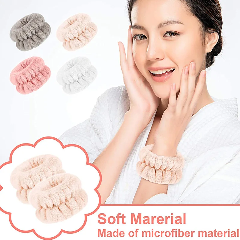 손목 워시 밴드 마이크로 화이버 손목 워시 타올 밴드 손목 밴드 워시 페이스 용 Scrunchies 여성용 머리띠 흡수성 손목 스웨트 밴드