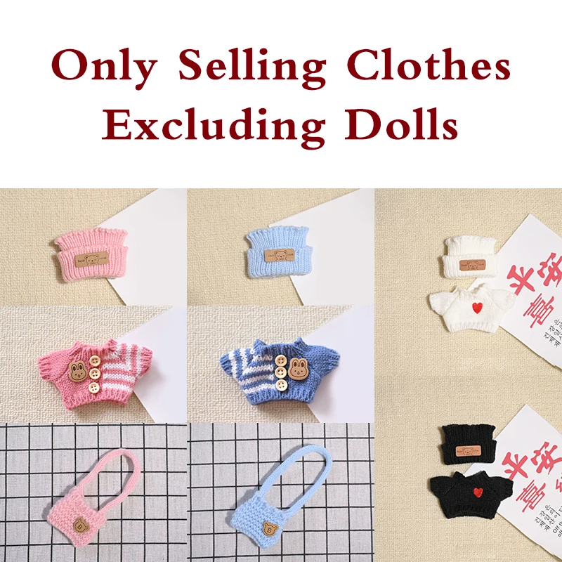 라부부 의상 V1 V2 V3 17cm 인형용 옷, 앉는 액세서리, 안경, 의류 디자이너, 어린이 선물, 스웨터, 모자, 가방 세트